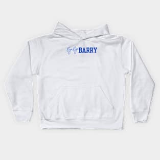 Bye Bye Barry - Color Blue Text Kids Hoodie